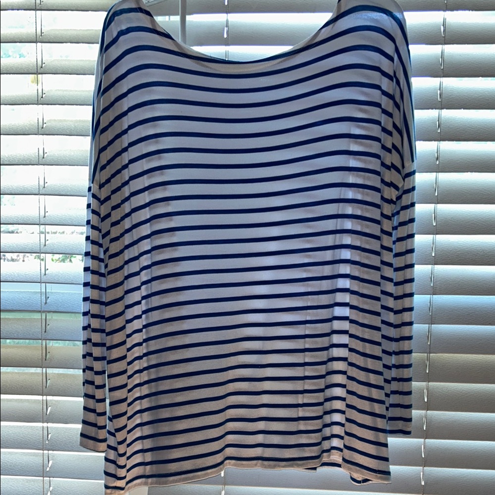 Striped Blue and White Women's Top